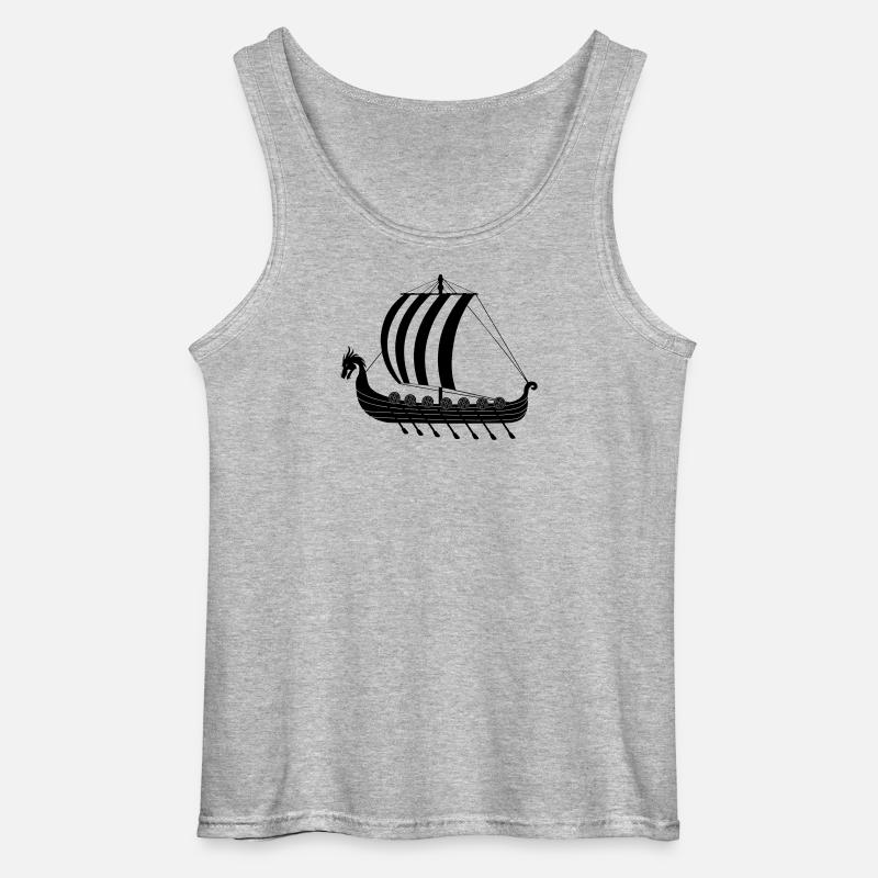 Wikinger-Drachenschiff dragar - Gildan Männer Tank Top - Grau meliert