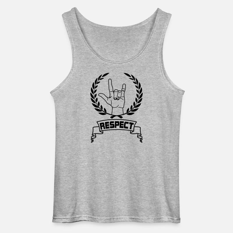 Hand gesture respect with text RESPECT - Gildan Men’s Tank Top - sports grey