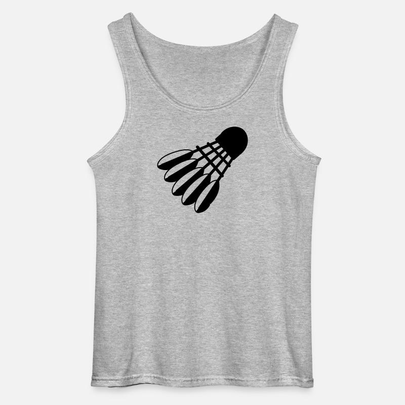 Badminton Shuttle Logo mit Federn - Gildan Männer Tank Top - Grau meliert
