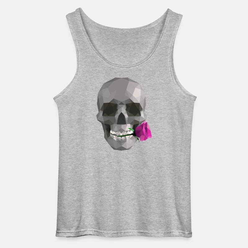 Low Poly Grey Skull – Geometrisch-Romantisch-Gothic - Gildan Männer Tank Top - Grau meliert