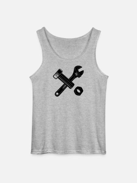 Bolt nut and key - Gildan Men’s Tank Top - sports grey