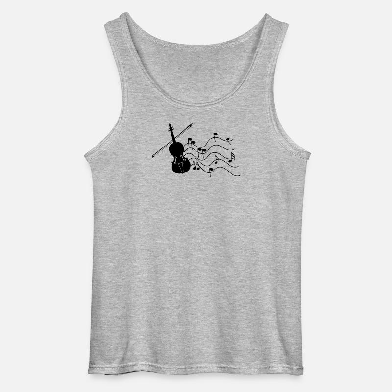 Violine mit Noten Schattenbild, - Gildan Männer Tank Top - Grau meliert