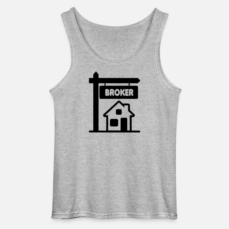 Broker mit Text BROKER - Gildan Männer Tank Top - Grau meliert