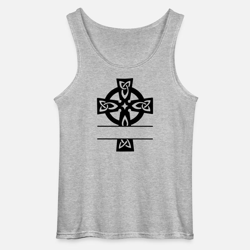 Keltisches Kreuz Monogramm Logo - Gildan Männer Tank Top - Grau meliert