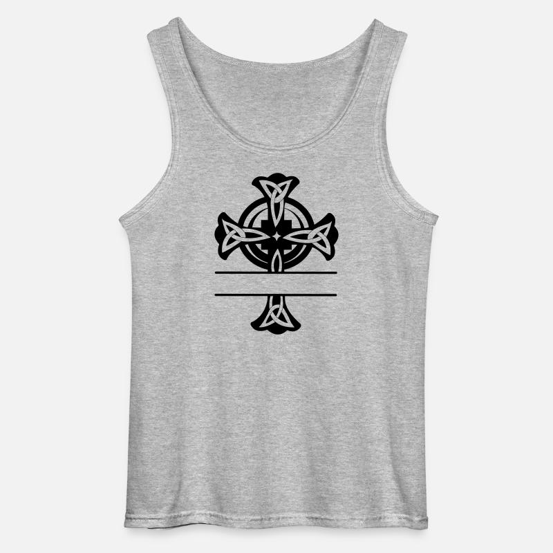 Keltisches Kreuz Logo oder Monogramm - Gildan Männer Tank Top - Grau meliert