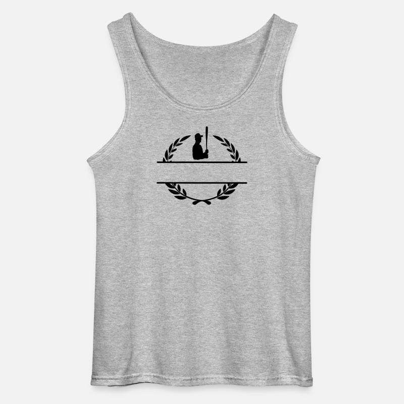 Baseball-Hitter im Lorbeerkranz-Monogramm - Gildan Männer Tank Top - Grau meliert