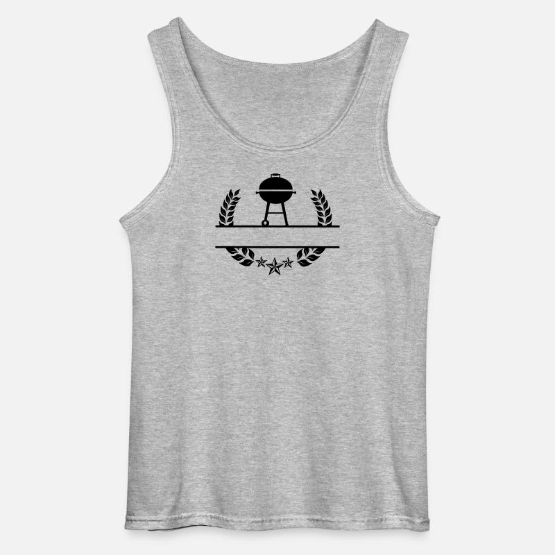 BBQ Monogramm Lorbeerkranz - Gildan Männer Tank Top - Grau meliert