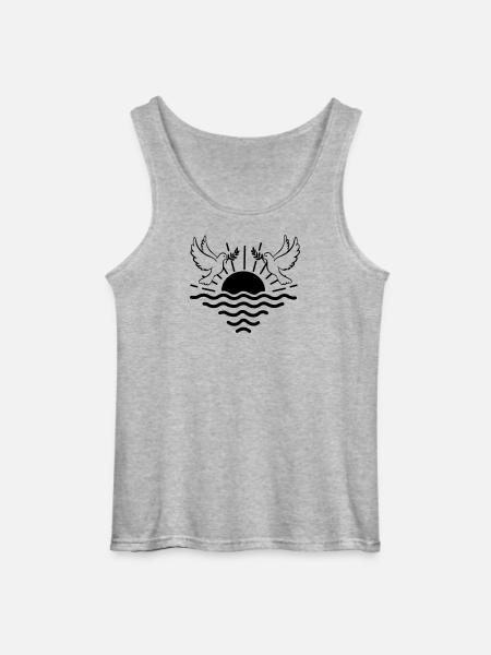 sunset two pigeons - Gildan Men’s Tank Top - sports grey