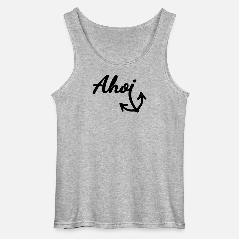 Ahoi (Farbe anpassbar) - Gildan Männer Tank Top - Grau meliert