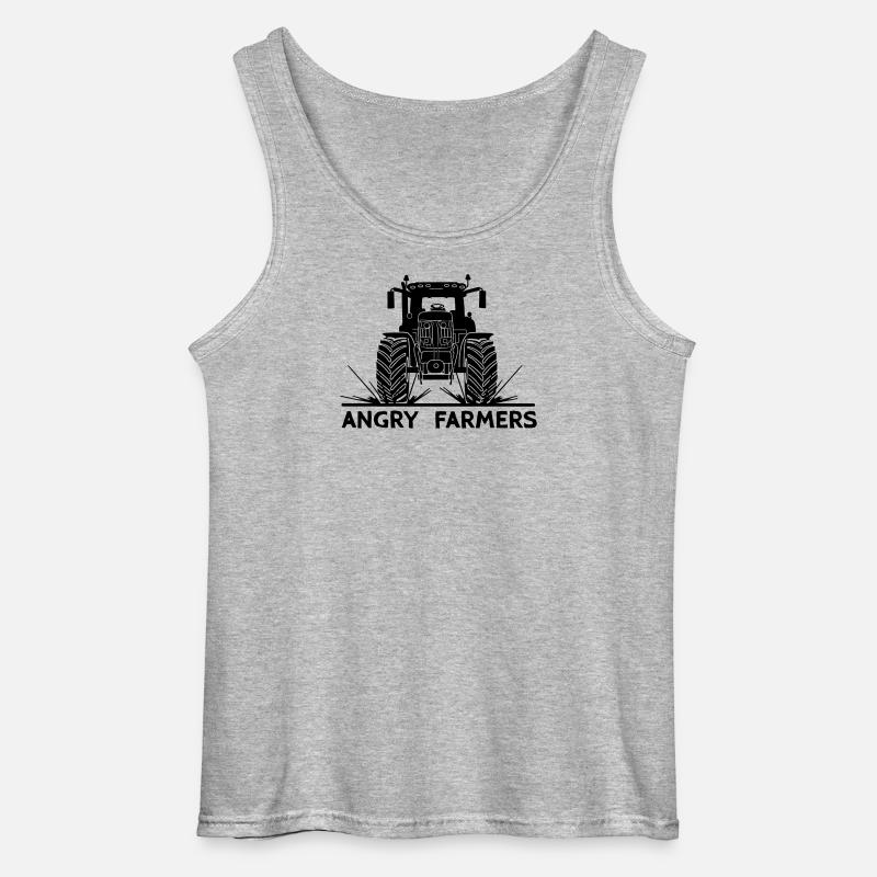 Traktor-Protest Wütende Bauern - Gildan Männer Tank Top - Grau meliert