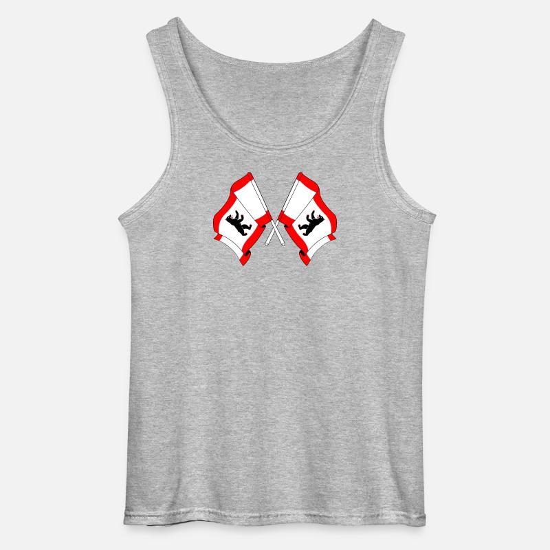 Zwei Flaggen Berlin - Gildan Männer Tank Top - Grau meliert