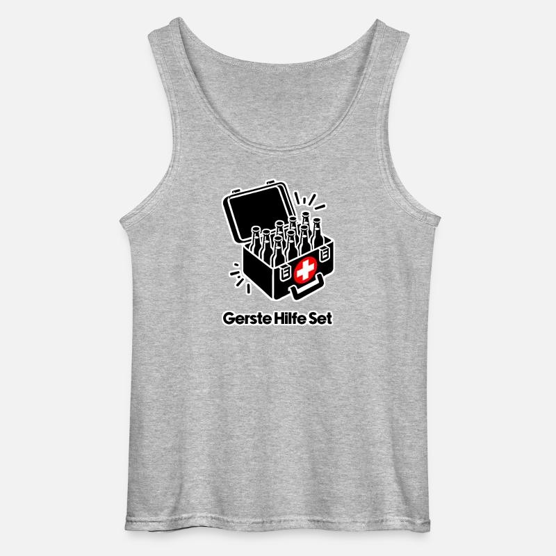 Gerste Hilfe Kasten - Gildan Männer Tank Top - Grau meliert