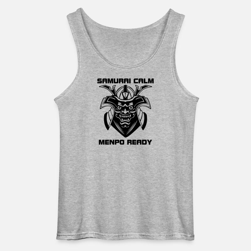 Samurai Calm – Menpo bereit - Gildan Männer Tank Top - Grau meliert