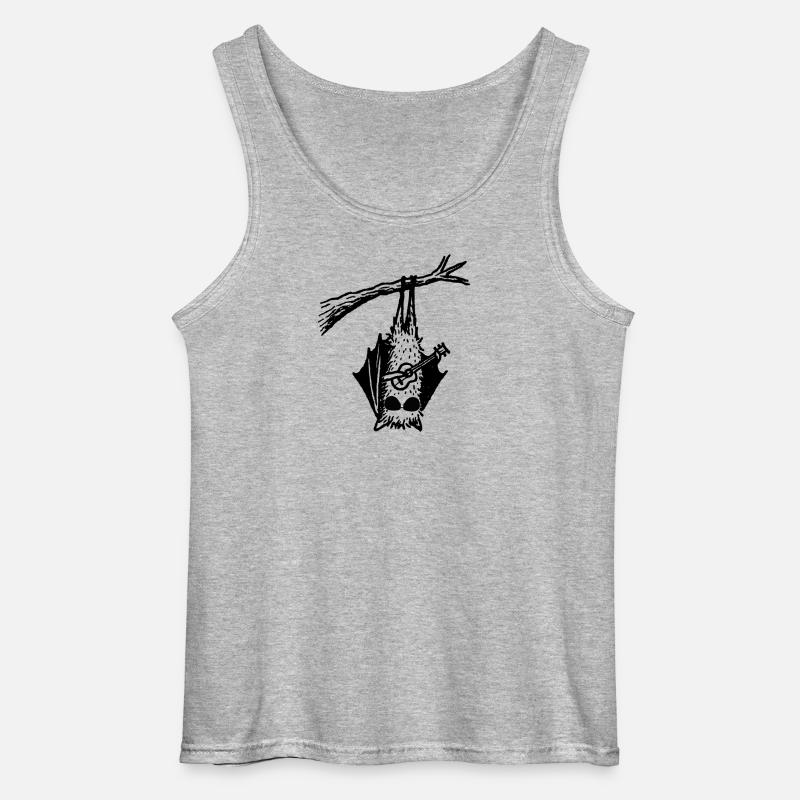 Fledermaus mit Ukulele - Gildan Männer Tank Top - Grau meliert