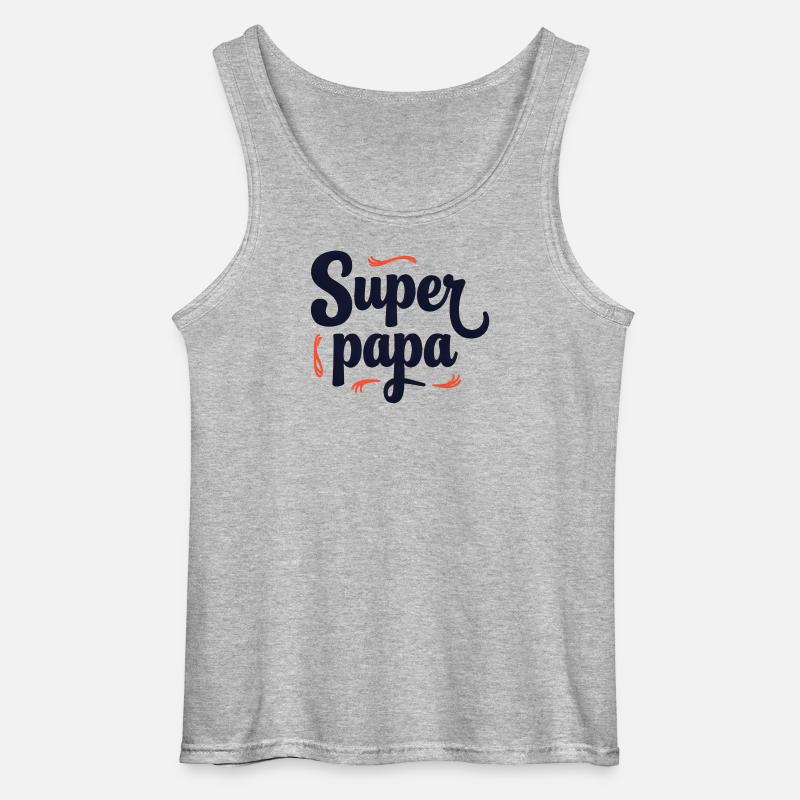 Super papa script couture - Débardeur Gildan Homme - gris chiné