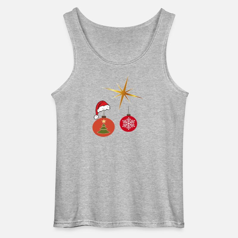 Weihnachtsstern und Weihnachtskugel - Gildan Männer Tank Top - Grau meliert