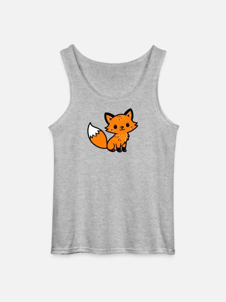 Fuchs Niedlich Comic - Gildan Männer Tank Top - Grau meliert
