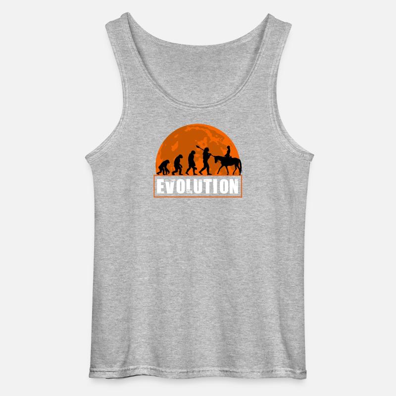 Evolution des Menschen Reitkunst - Gildan Männer Tank Top - Grau meliert