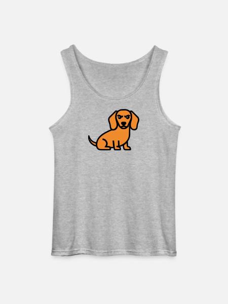 Dachshund Dog Brown Comic - Gildan Men’s Tank Top - sports grey