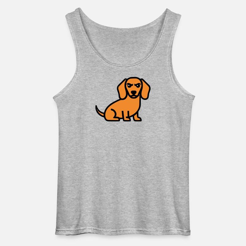 Dackel Hund Braun Comic - Gildan Männer Tank Top - Grau meliert