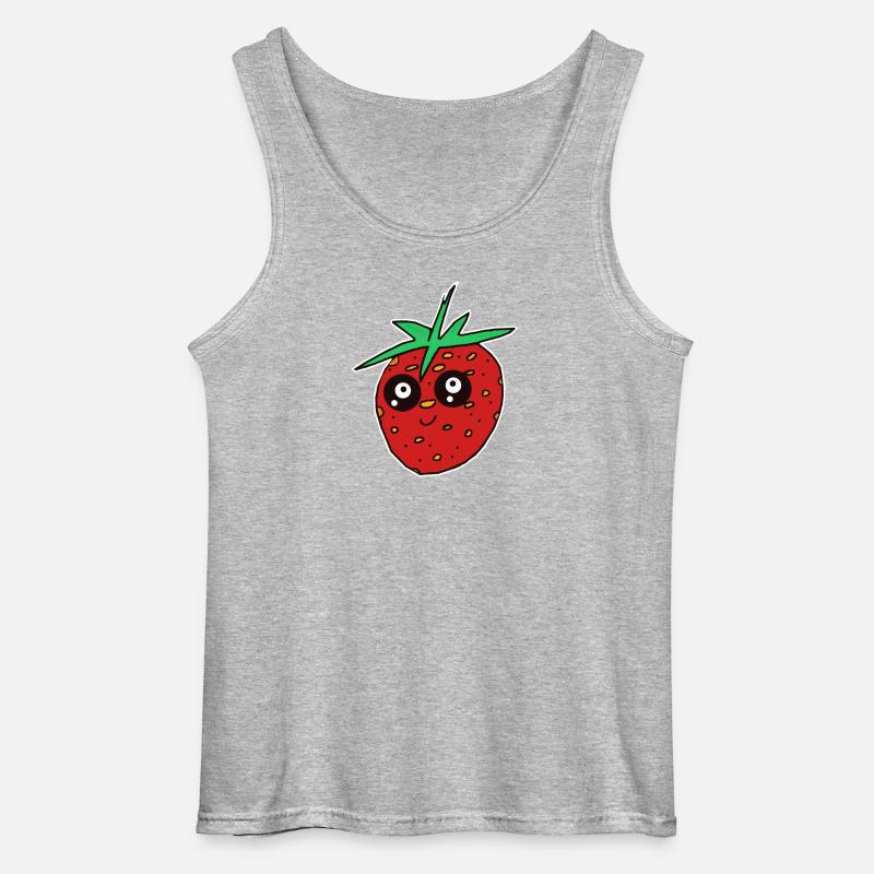 Erdbeere Erdbeeren Frucht Sommer Garten - Gildan Männer Tank Top - Grau meliert