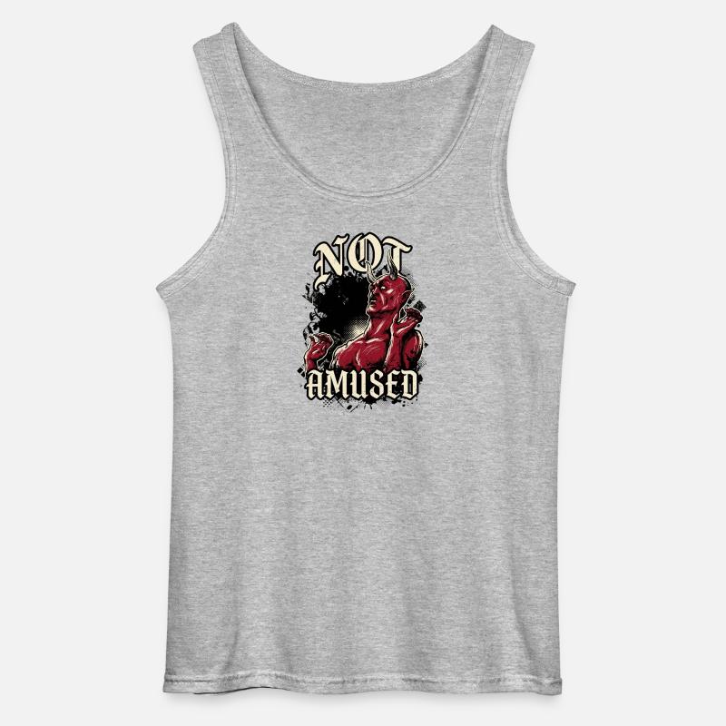 Red Devil Not Amused Funny - Gildan Men’s Tank Top - sports grey