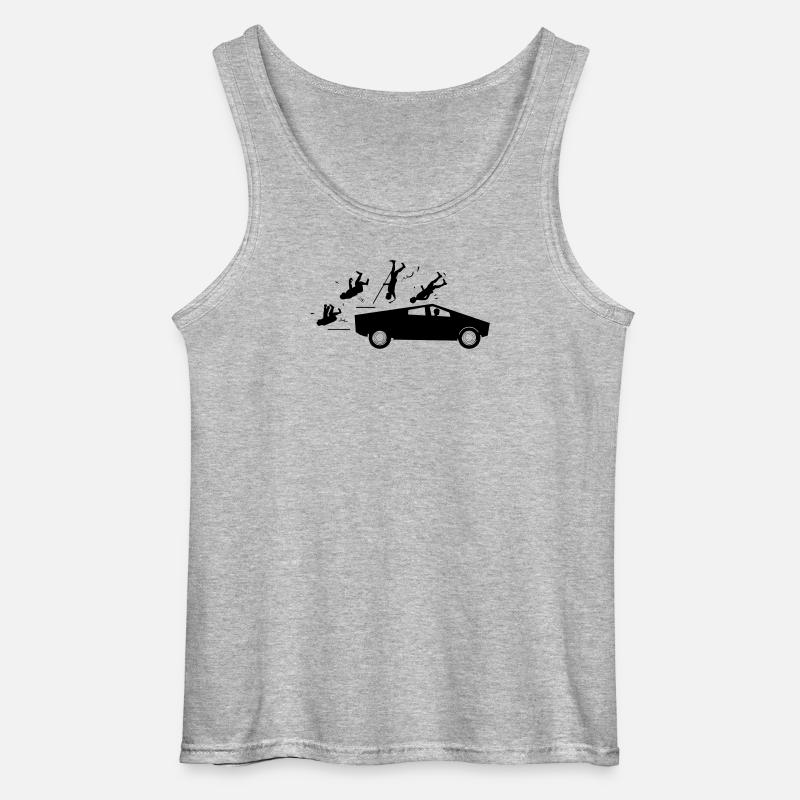 Evolution Unfall Tesla Cybertruck von Musk - Gildan Männer Tank Top - Grau meliert
