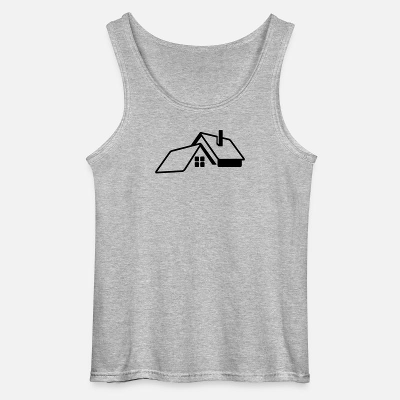 Transparentes Logo des Hauses - Gildan Männer Tank Top - Grau meliert