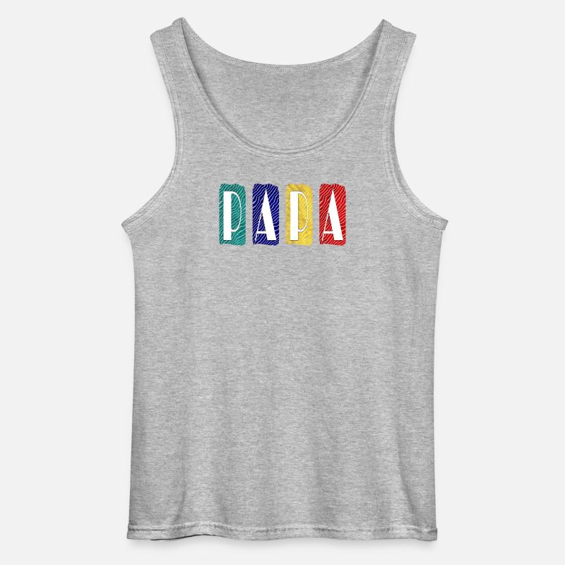 PAPA Zebra Farbpanel - Gildan Männer Tank Top - Grau meliert