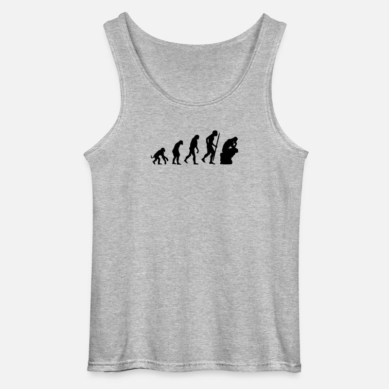 Evolution of the thinker philosophy, philosopher - Gildan Men’s Tank Top - sports grey