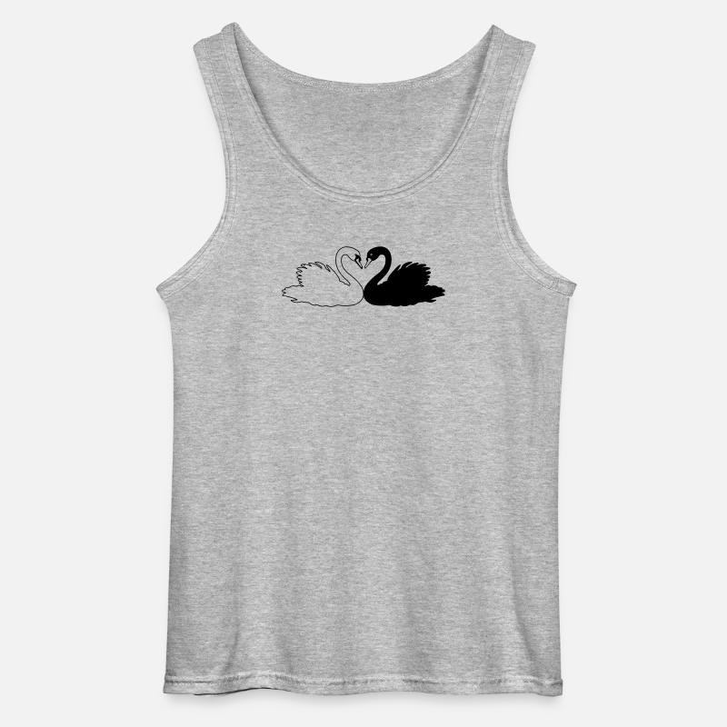 Schwarz-weiße Schwanenschattenfigur - Gildan Männer Tank Top - Grau meliert