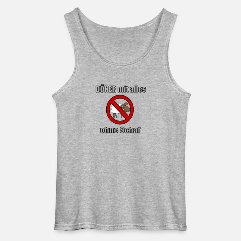 Döner mit alles ohne Schaf - Gildan Männer Tank Top - Grau meliert
