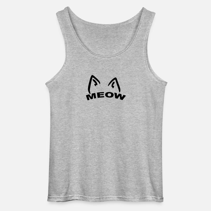 Katze Meow Geschenk Idee - Gildan Männer Tank Top - Grau meliert