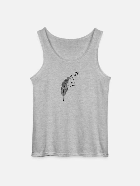Plume et oiseau - Débardeur Gildan Homme - gris chiné