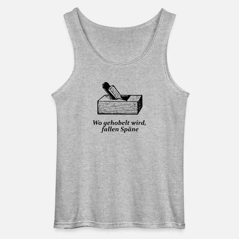 Wo gehobelt wird, fallen Späne - Gildan Männer Tank Top - Grau meliert