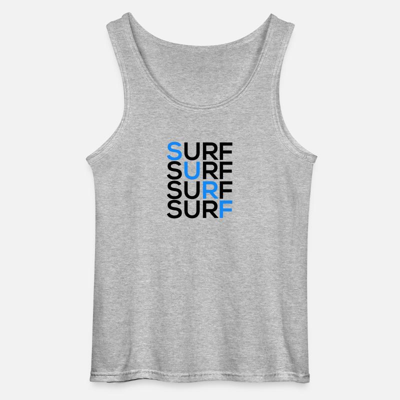 SURF SURF SURF SURF - Gildan Männer Tank Top - Grau meliert