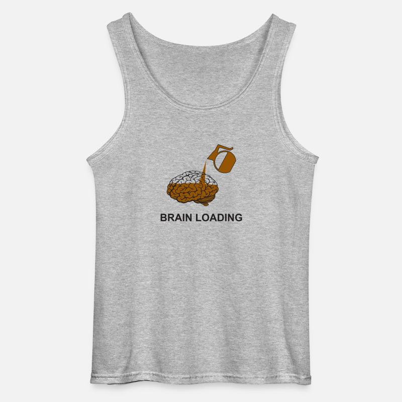 Brain loading by coffee - Gildan Men’s Tank Top - sports grey