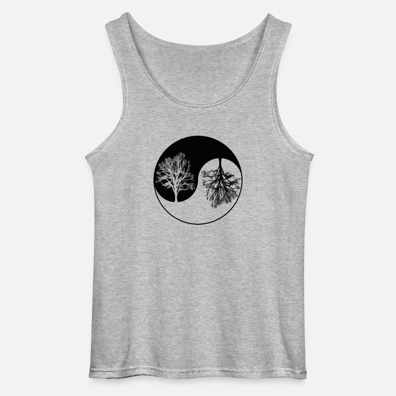 Ying-Yang-Baum - Gildan Männer Tank Top - Grau meliert