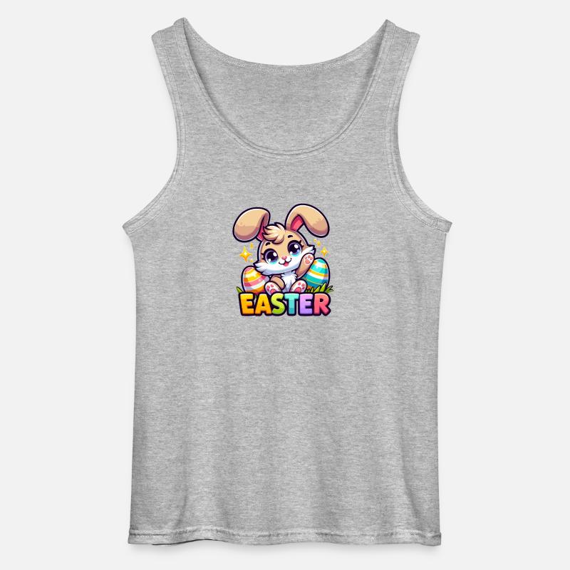 Happy Easter - Easter Bunny Illustration - Gildan Men’s Tank Top - sports grey
