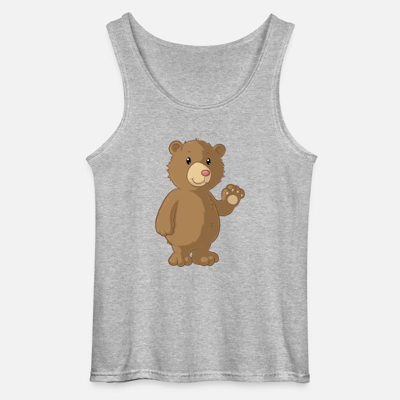 Winkender Comic Bär - Gildan Männer Tank Top - Grau meliert