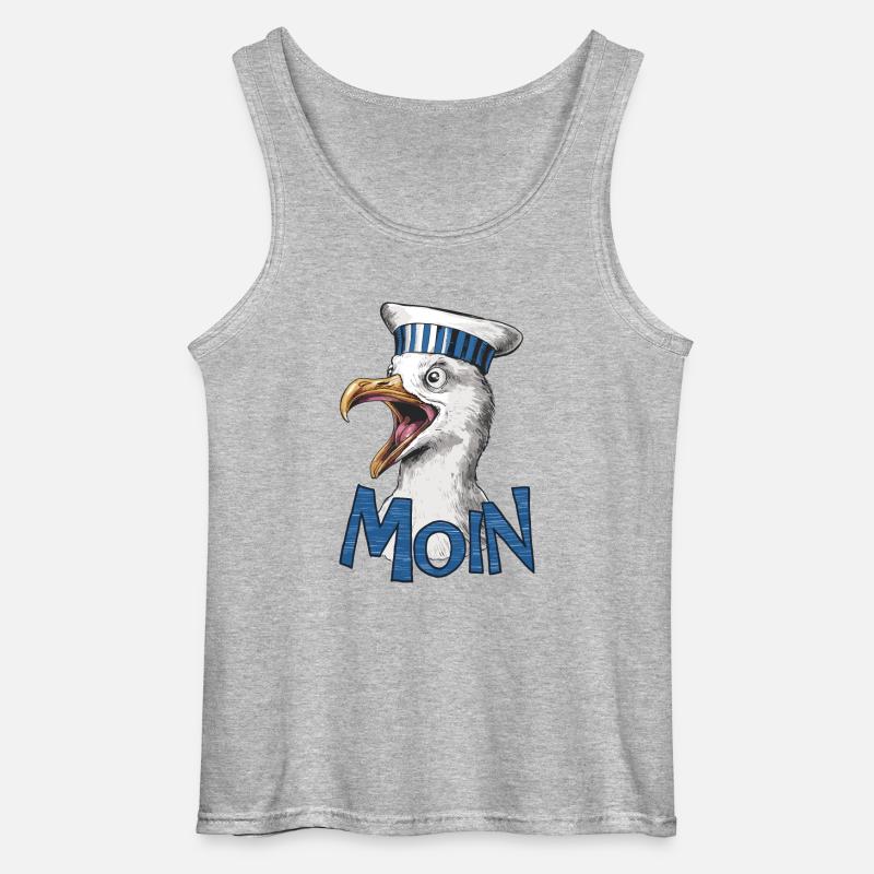 Moin Möwe - Gildan Männer Tank Top - Grau meliert