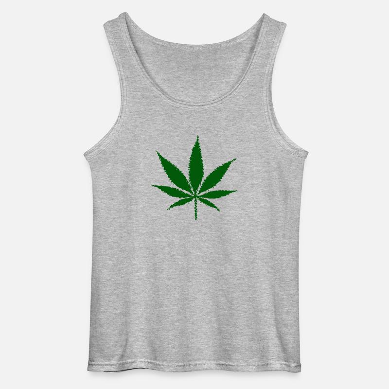 Cannabis (Green Edition) - Gildan Männer Tank Top - Grau meliert