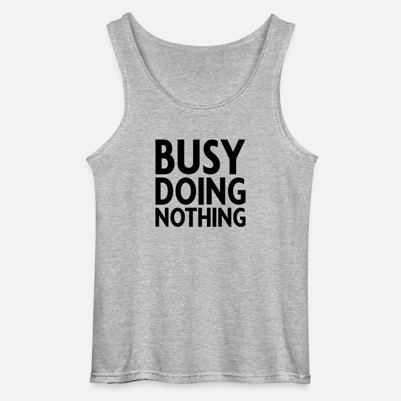 Busy doing nothing - Gildan Männer Tank Top - Grau meliert