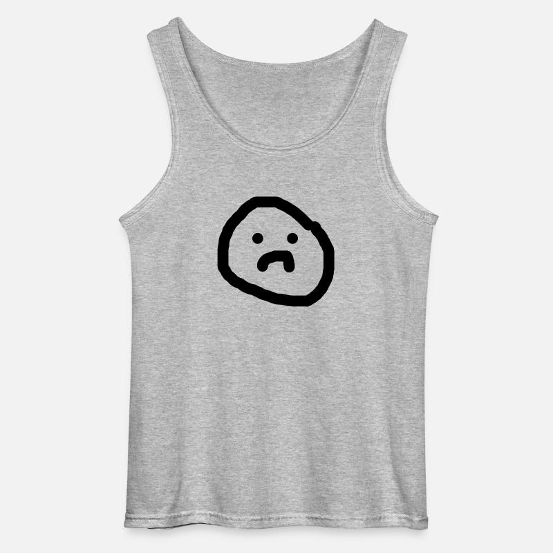Trauriges Gesicht - Gildan Männer Tank Top - Grau meliert