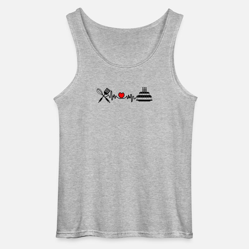 Cardio Herzfrequenz Küche 3 - Gildan Männer Tank Top - Grau meliert