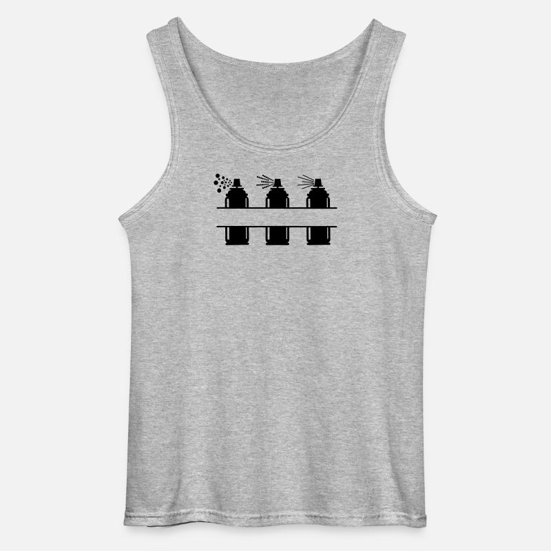 Drei Farbsprühdosen - Gildan Männer Tank Top - Grau meliert