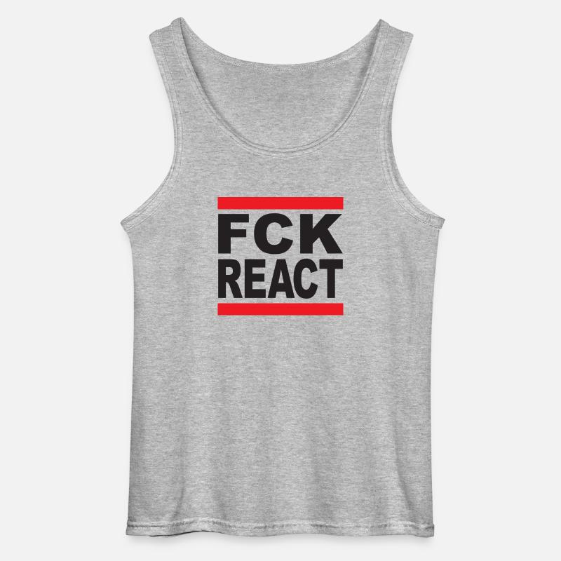 FCK REACT - Gildan Männer Tank Top - Grau meliert