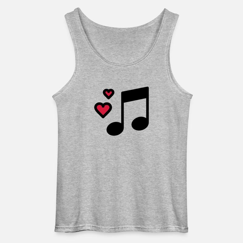 Romantische Musik Note - Gildan Männer Tank Top - Grau meliert