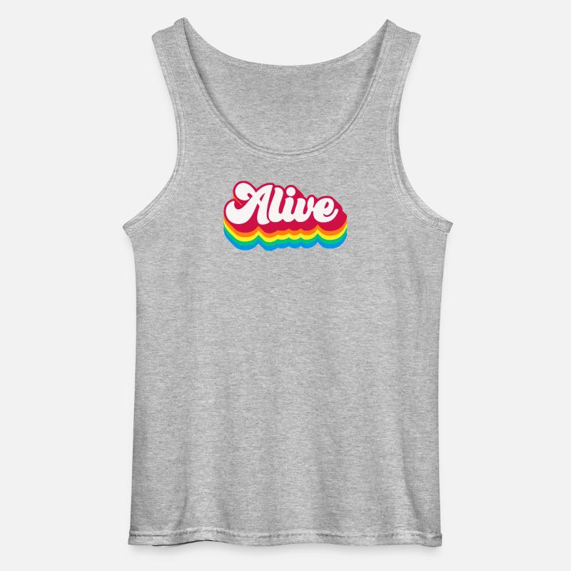 Alive - Retro Rainbow 70s - Gildan Men’s Tank Top - sports grey