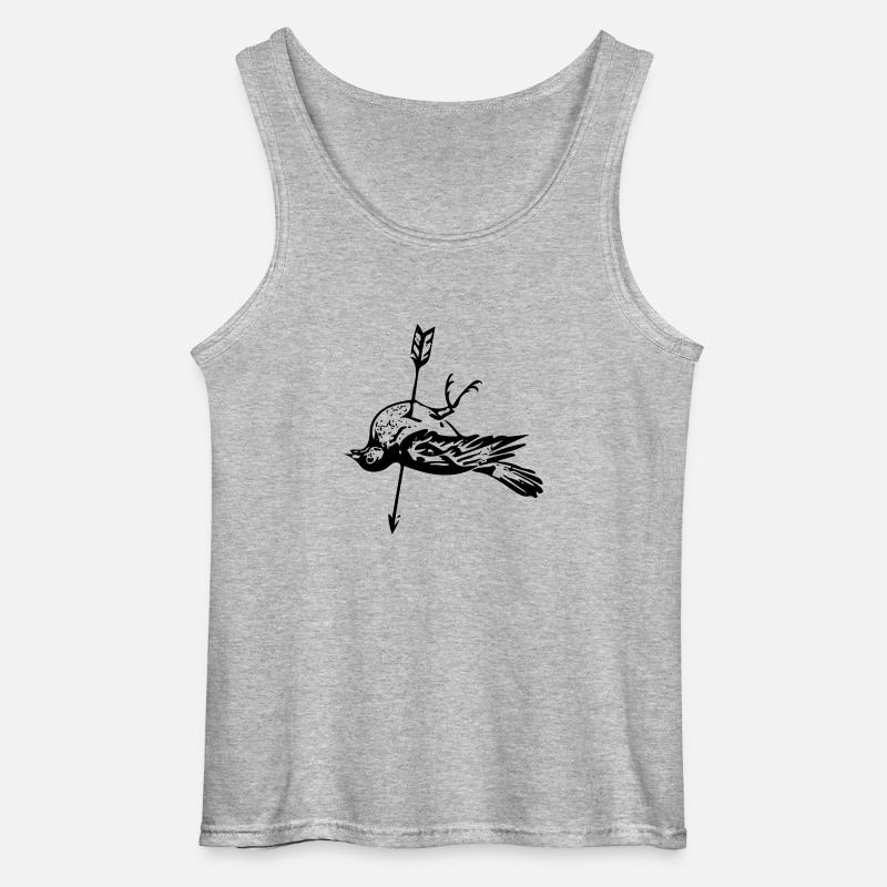 Toter Vogel - Pfeil im Herzen - Gildan Männer Tank Top - Grau meliert